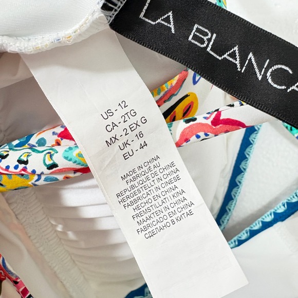 La Blanca Gypsy Soul High Neck Keyhole One Piece Swimsuit Multicolor Paisley 12 - Picture 3 of 9